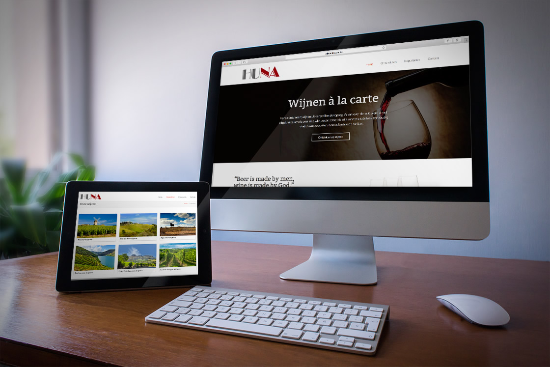 Design en uitwerking van een responsive website voor Huna: Wijnen à la carte
