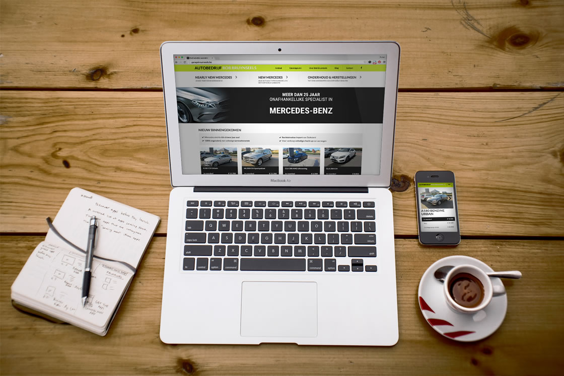 Responsive Wordpress website waar u het aanbod aan tweedehands wagens van Autobedrijf Bob Bruynseels te Westerlo kan raadplegen.