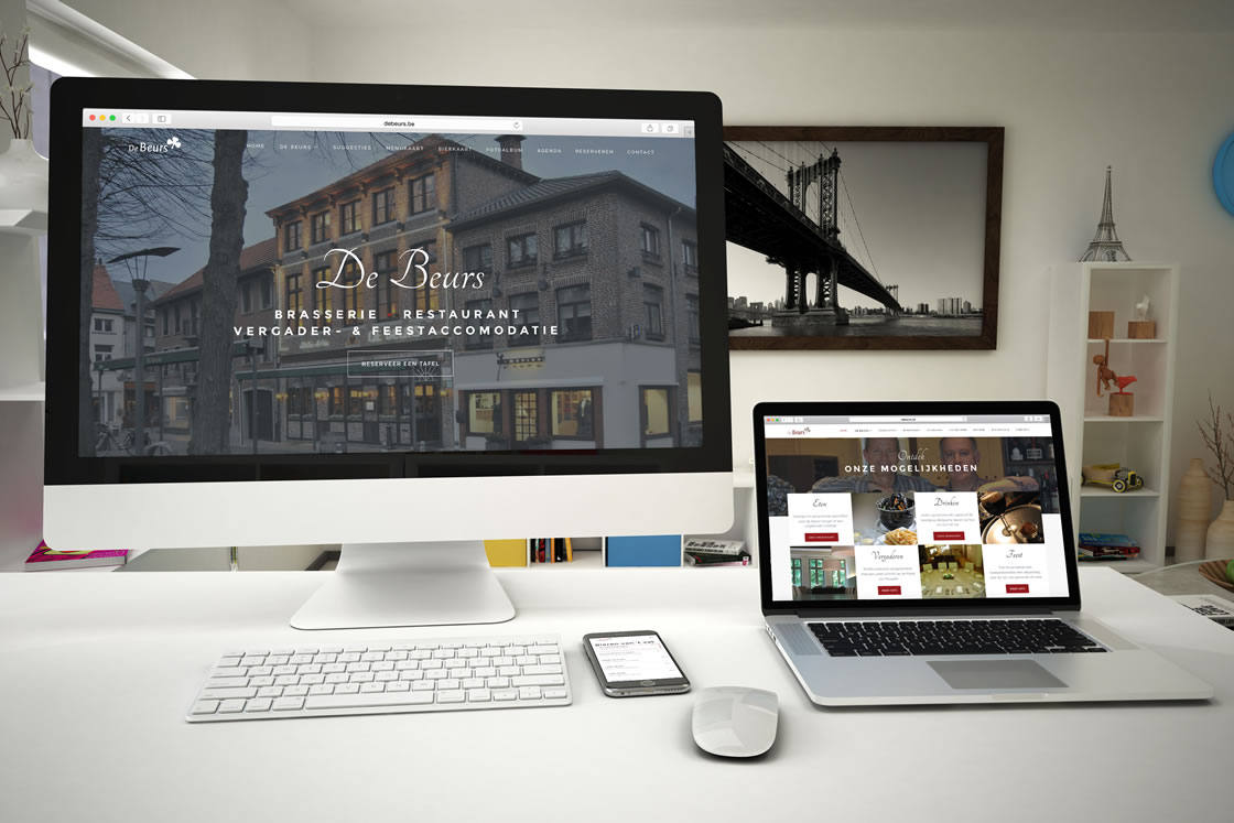 Design en uitwerking van een nieuwe responsive Wordpress-website voor Restaurant De Beurs te Maaseik.
Incl. menu- en reservatiemodule.
