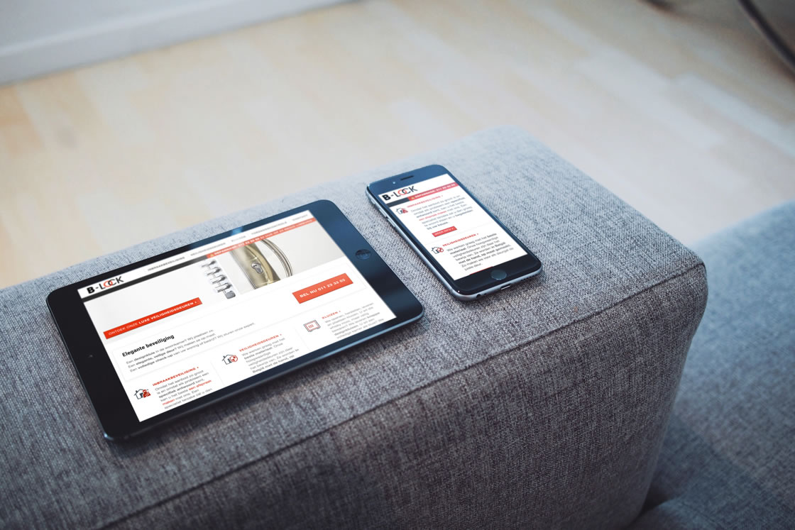 Redesign en uitwerking van een responsive website ontwikkeld in Wordpress voor B-Lock te Hasselt.