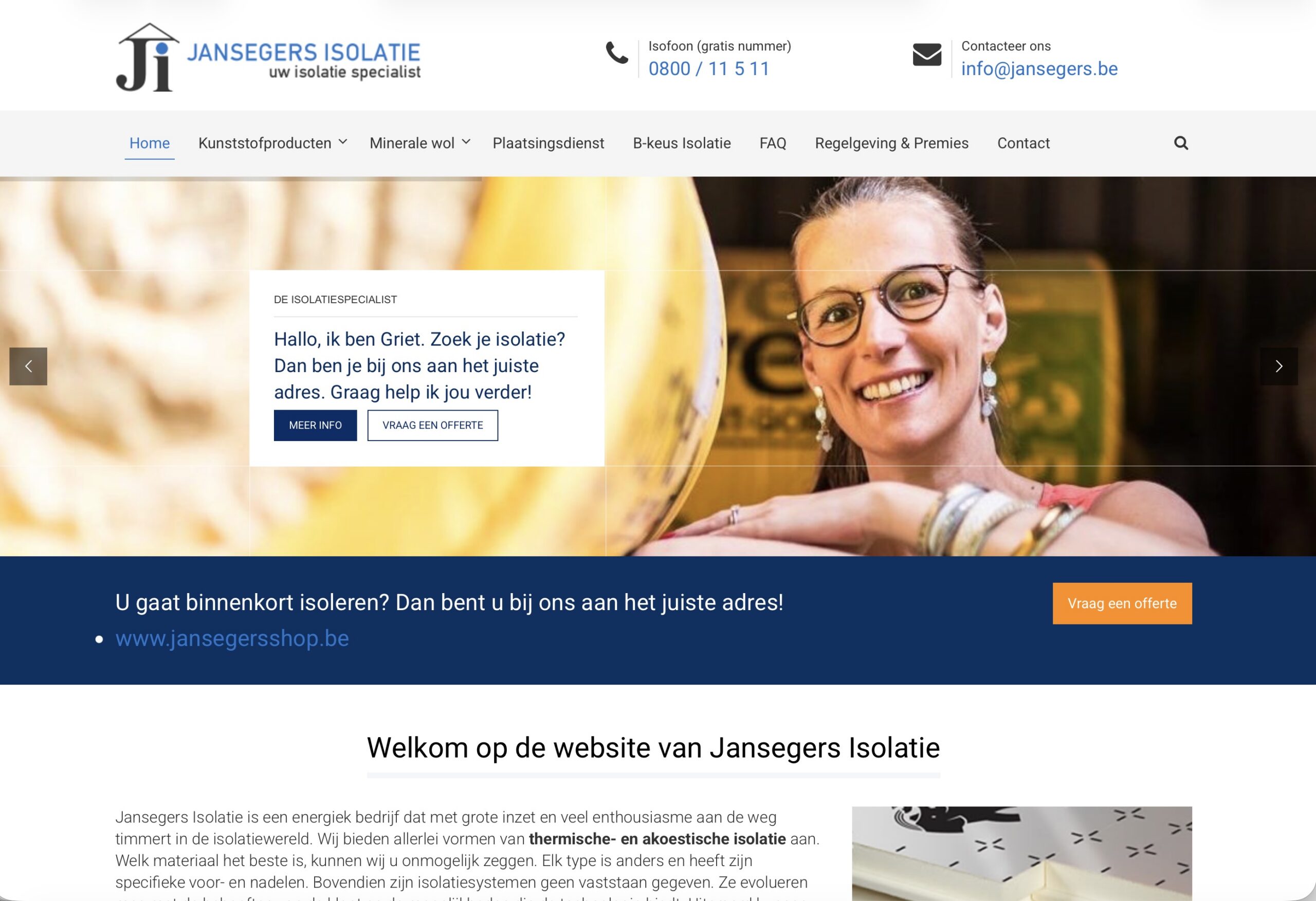 Websitepreview van Jansegers Isolatie