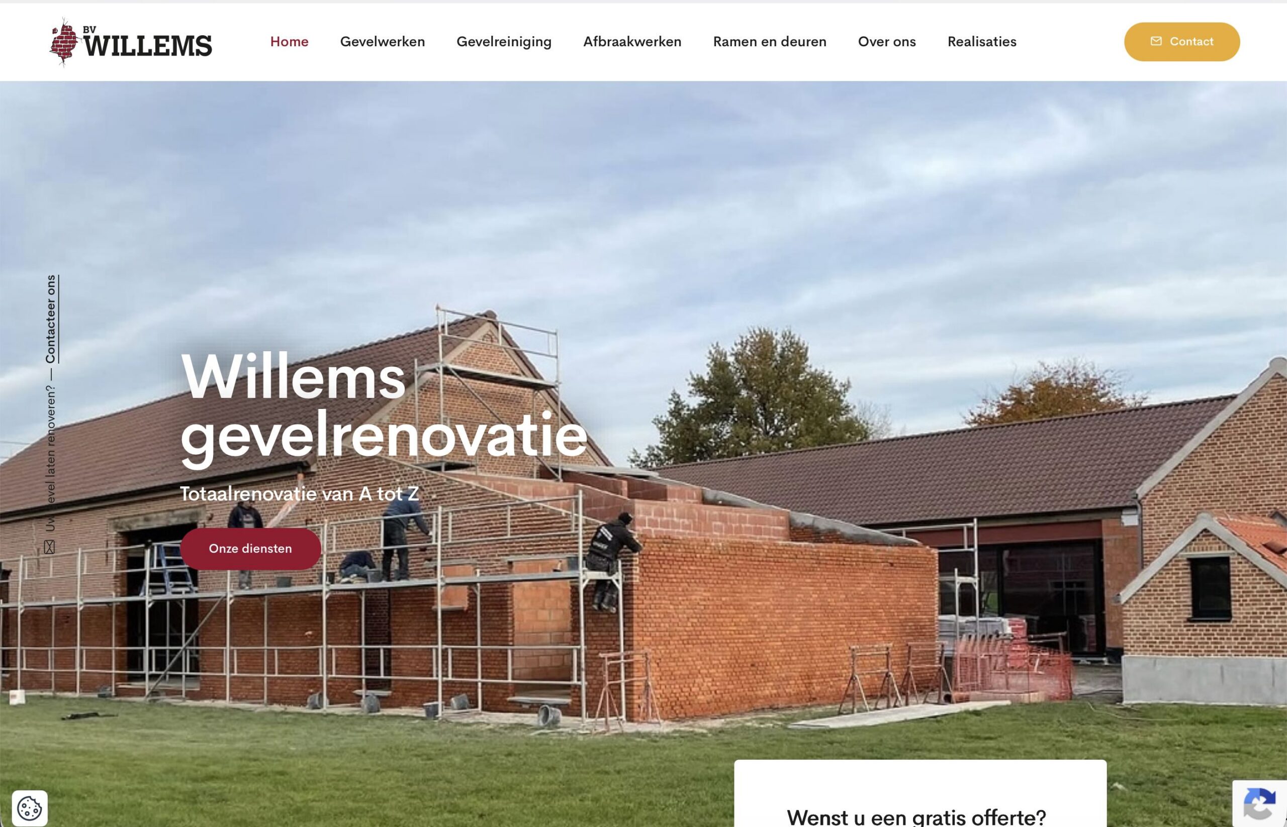 Websitepreview van Willems Gevelrenovatie