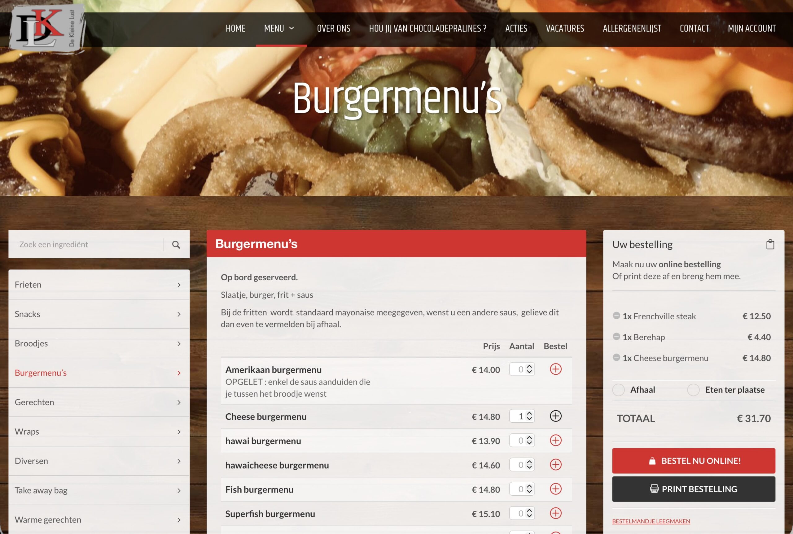 Websitepreview van De Kleine Lust